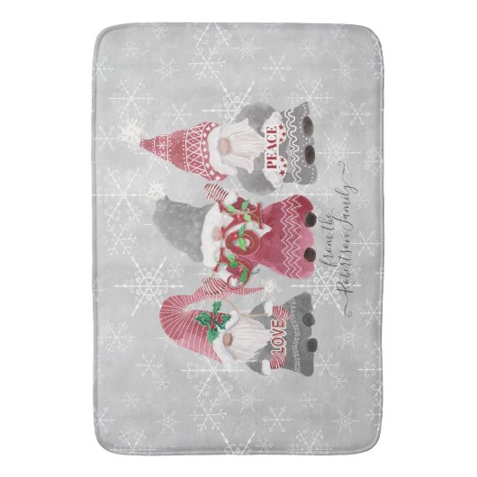 Snowflakes uit de kerstliefde voor de familie Gnom Badmat (Voorkant Verticaal)