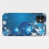 Snowflakes van de feestdag, blauwe boom Case-Mate iPhone case (Achterkant (horizontaal))