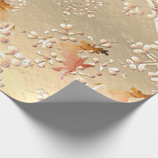 Snowflakes van de feestdag op Roos Gold Wrapping Cadeaupapier (Hoek)