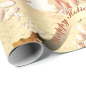 Snowflakes van de feestdag op Roos Gold Wrapping Cadeaupapier (Rol Hoek)