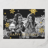 Snowflakes van de Prettige feestdagen Red Gold Foi (Voorkant)