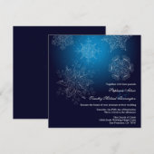 Snowflakes van de zeemacht wintertrouwuitnodiging kaart (Voorkant / Achterkant)