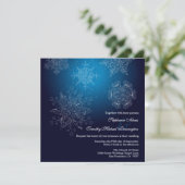 Snowflakes van de zeemacht wintertrouwuitnodiging kaart (Staand voorkant)