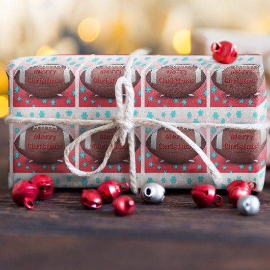 Snowflakes, van Football, voor fijne kerst Cadeaupapier