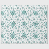 Snowflakes van smaragdgroen op de winter cadeaupapier (Vlak)