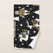 Snowflakes, van zwarte en witte kerst handdoek (Handdoek)