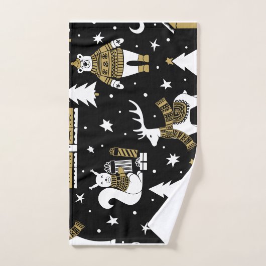 Snowflakes, van zwarte en witte kerst handdoek (Handdoek)