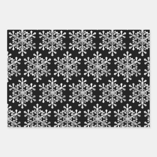 Snowflakes, van zwarte en witte kerst inpakpapier vel (Voorkant 2)