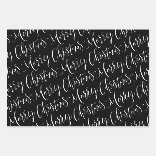 Snowflakes, van zwarte en witte kerst inpakpapier vel (Voorkant)