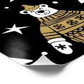 Snowflakes, van zwarte en witte kerst perfect poster (Hoek)