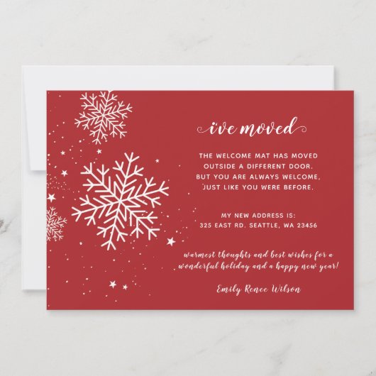 Snowflakes Vlamt Holiday Moving Aankondiging (Voorkant)