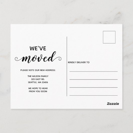 Snowflakes Vlamt Holiday Moving Aankondiging Briefkaart (Achterkant)