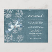 Snowflakes Vlamt Holiday Moving Aankondiging Briefkaart (Voorkant)