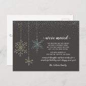 Snowflakes Vlamt Holiday Moving Aankondiging Briefkaart (Voorkant / Achterkant)