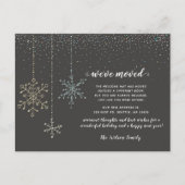 Snowflakes Vlamt Holiday Moving Aankondiging Briefkaart (Voorkant)