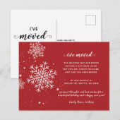 Snowflakes Vlamt Holiday Moving Announding P Briefkaart (Voorkant / Achterkant)
