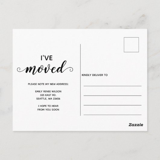 Snowflakes Vlamt Holiday Moving Announding P Briefkaart (Achterkant)