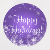 Snowflakes voor de feestdag en Paarse vlooieretike Labels (Design 1)