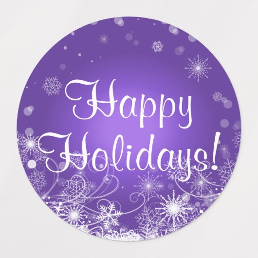 Snowflakes voor de feestdag en Paarse vlooieretike Labels (Design 1)