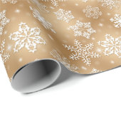 Snowflakes voor feestdagen op goud cadeaupapier (Rol Hoek)