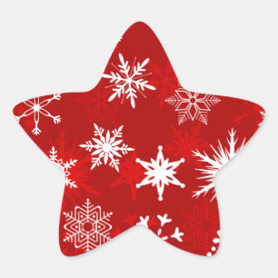 Snowflakes voor feestdagen ster sticker