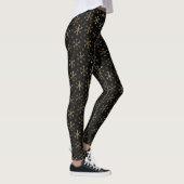 Snowflakes voor feestdagen, zwart en gouden kerstm leggings (Rechts)