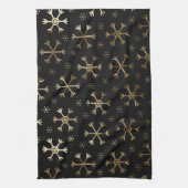 Snowflakes voor feestdagen, zwart en gouden kerstm theedoek (Verticaal)