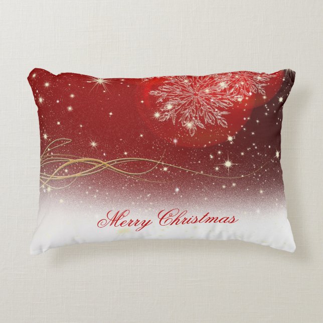 Snowflakes voor feestelijke kerstfeestjes decoratief kussen (Voorkant)