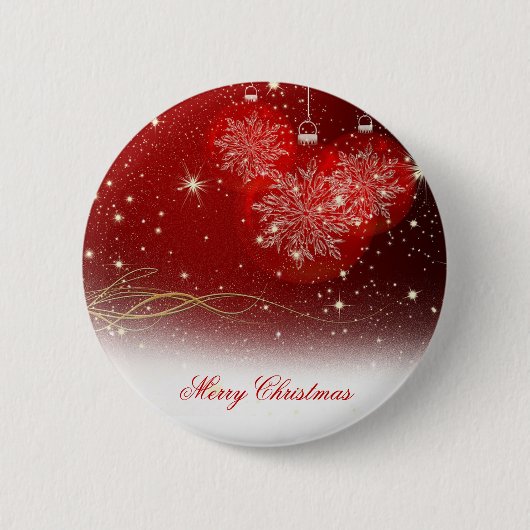 Snowflakes voor feestelijke kerstfeestjes ronde button 5,7 cm (Voorkant)