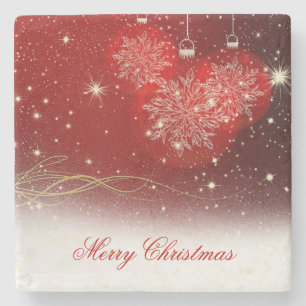 Snowflakes voor feestelijke kerstfeestjes stenen onderzetter