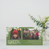 Snowflakes voor fijne kerst - 2 foto's - horizonta feestdagenkaart (Staand voorkant)