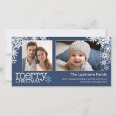 Snowflakes voor fijne kerst - 2 foto's - horizonta feestdagenkaart (Voorkant)