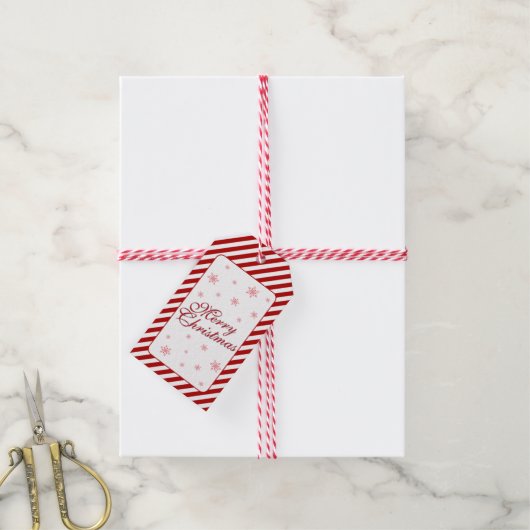 Snowflakes voor fijne kerst - Label Cadeaulabel (Met Touw)