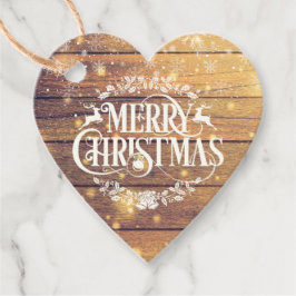 Snowflakes voor fijne kerst Rustisch hout Bedankjes Labels