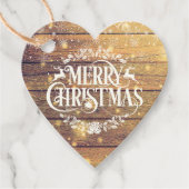 Snowflakes voor fijne kerst Rustisch hout Bedankjes Labels (Voorkant)