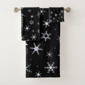 Snowflakes, voor kerst bad handdoek (Insitu)