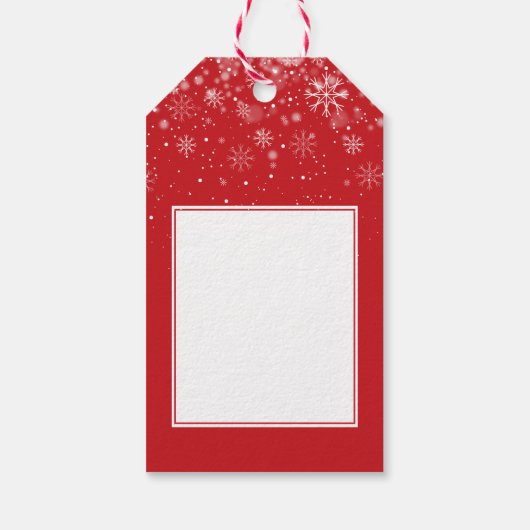 Snowflakes voor kerst cadeaulabel (Achterkant)