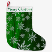 Snowflakes voor kerst grote kerstsok (Voorkant)