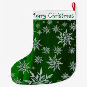 Snowflakes voor kerst grote kerstsok (Achterkant)