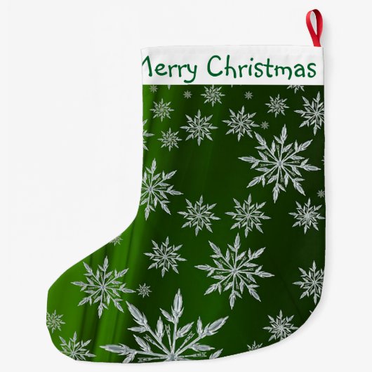 Snowflakes voor kerst grote kerstsok (Achterkant)