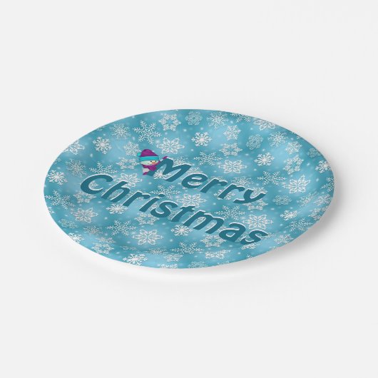 Snowflakes voor kerst papieren bordje (Gekanteld)