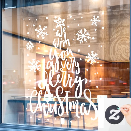 Snowflakes voor kerst raamsticker (Cafe Raam)