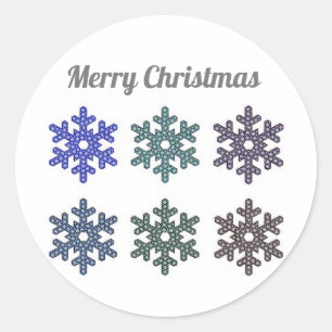 Snowflakes voor kerst ronde sticker