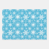Snowflakes voor kerstmis, blauw inpakpapier vel (Voorkant 3)