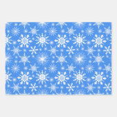 Snowflakes voor kerstmis, blauw inpakpapier vel (Voorkant 2)