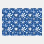 Snowflakes voor kerstmis, blauw inpakpapier vel (Voorkant)