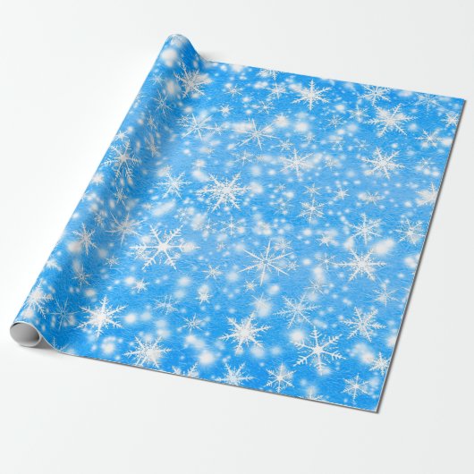 Snowflakes voor kerstmis cadeaupapier (Uitgerold)