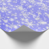 Snowflakes voor kerstmis Sparkles in Paars Cadeaupapier (Hoek)