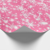 Snowflakes voor kerstmis Sparkles in Roze Cadeaupapier (Hoek)