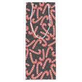 Snowflakes, voor kerstmis wijn cadeautas (Achterkant)